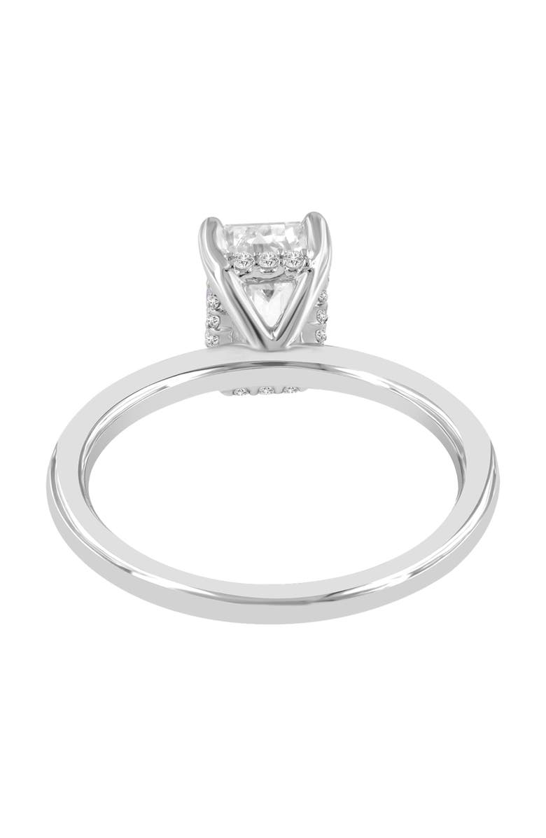 LuvMyJewelry Empress 14K White Gold Emerald Cut Lab Grown Diamond Hidden Halo Engagement Ring - 1.6 ctw, Alternate, color, 14K White Gold