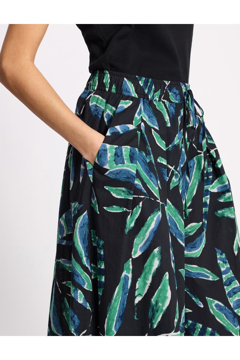 Painterly Palm Culottes, Alternate, color, Black