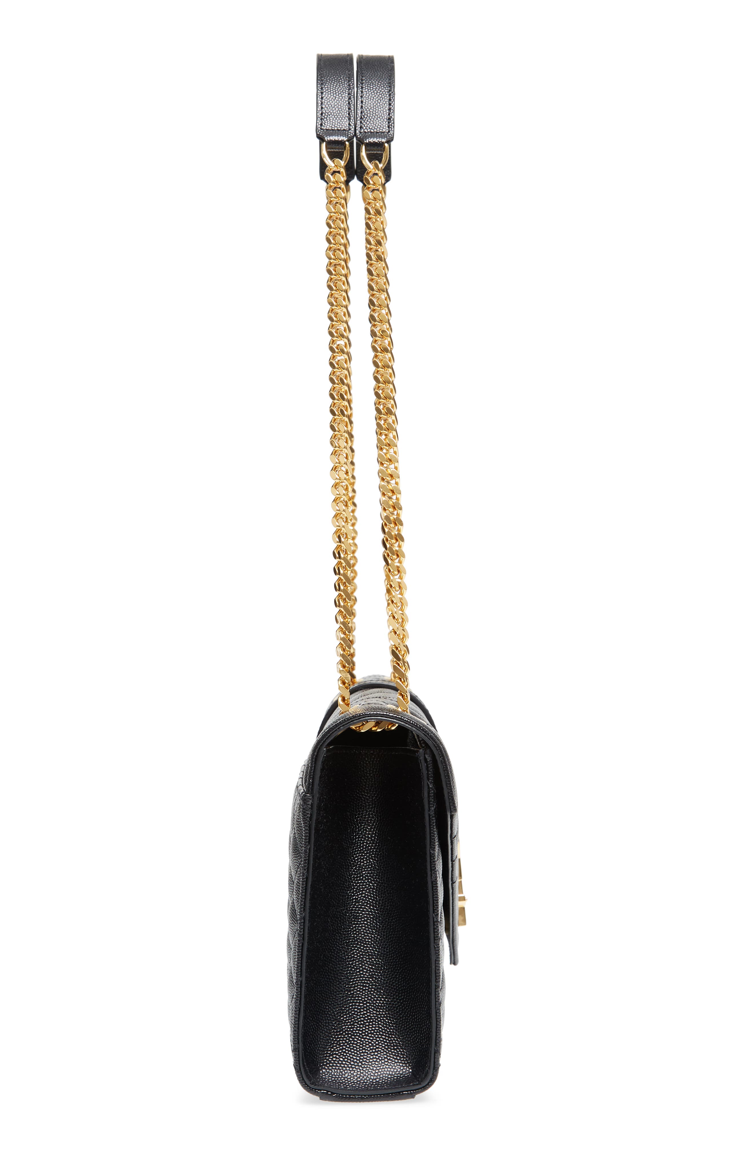 Saint Laurent Medium Cassandra Quilted Leather Envelope Bag, Alternate, color, 