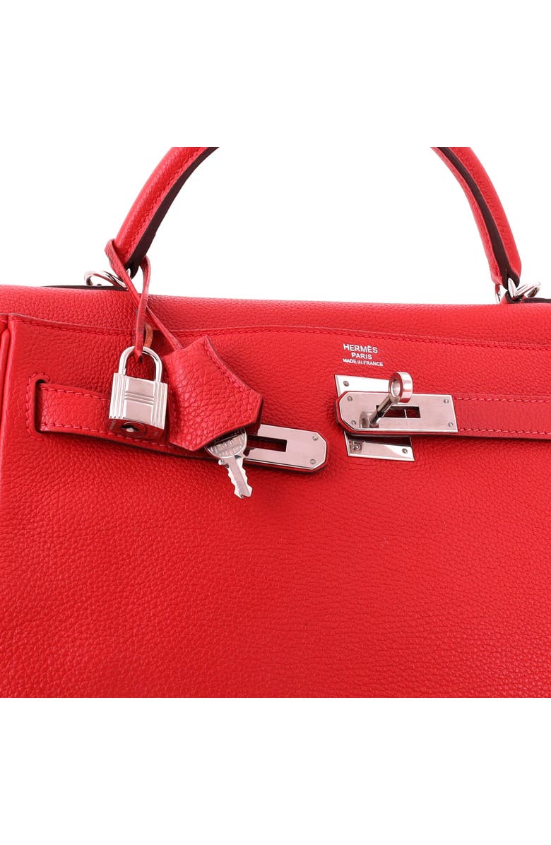 Pre-Owned Hermes Kelly Handbag Red Togo with Palladium Hardware 32, Alternate, color, Rouge Piment