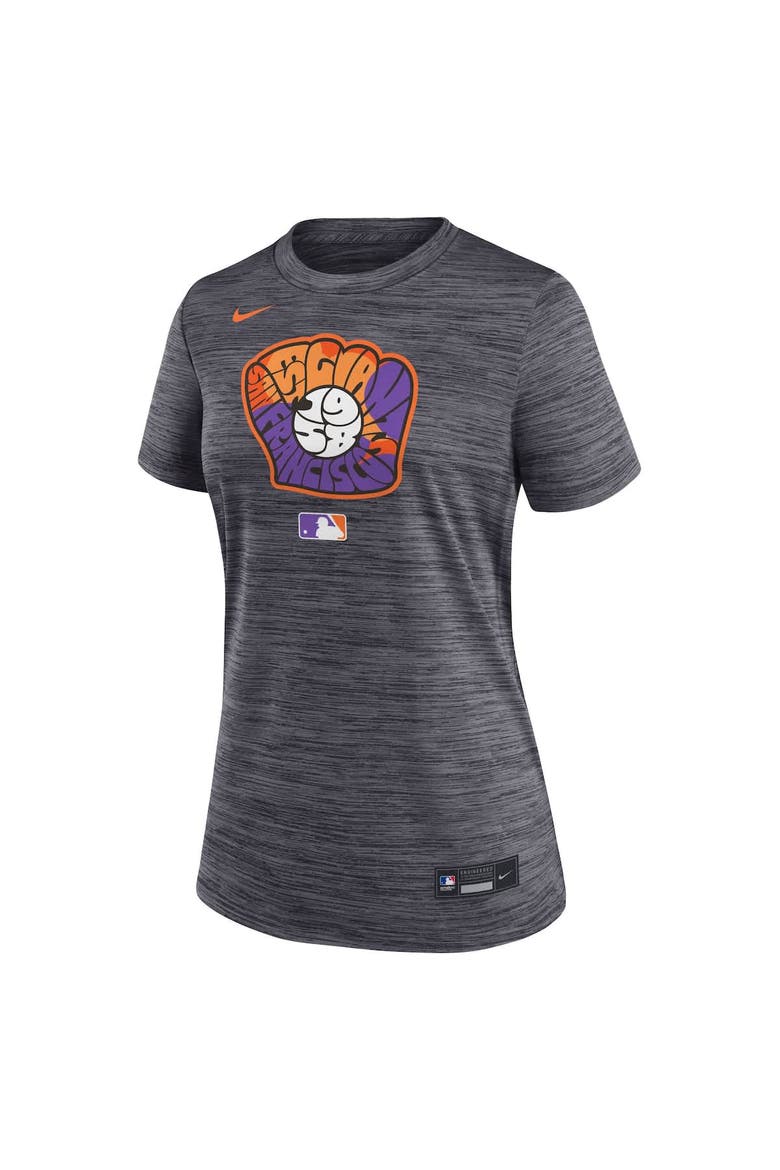 Women's Nike  Heather Black San Francisco Giants 2025 City Connect Authentic Collection Velocity Performance T-Shirt, Alternate, color, Heather Black