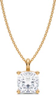 ALLUREZ Cushion Solitaire Lab Diamond Pendant Necklace 14K 3.0ct