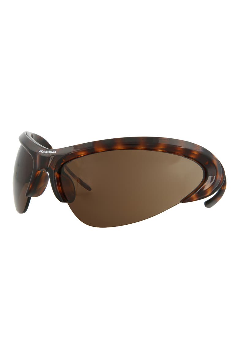 91mm Shield Sunglasses, Alternate, color, HAVANA SILVER BROWN