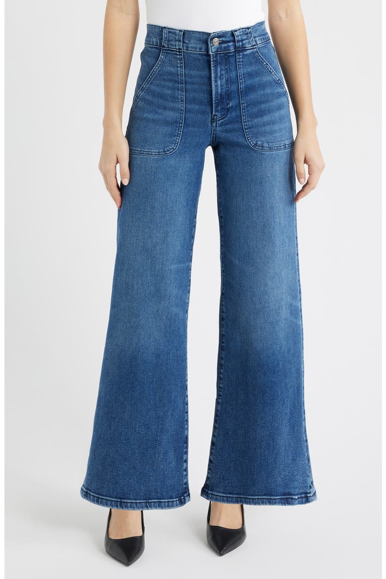 Modern Pocket High Waist Wide Leg Jeans, Main, color, EASE