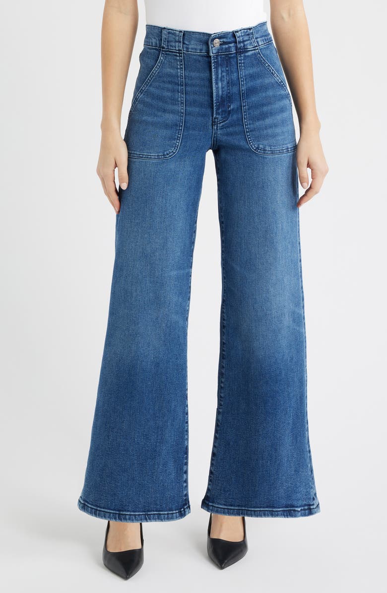 FRAME Modern Pocket High Waist Wide Leg Jeans, Main, color, Ease