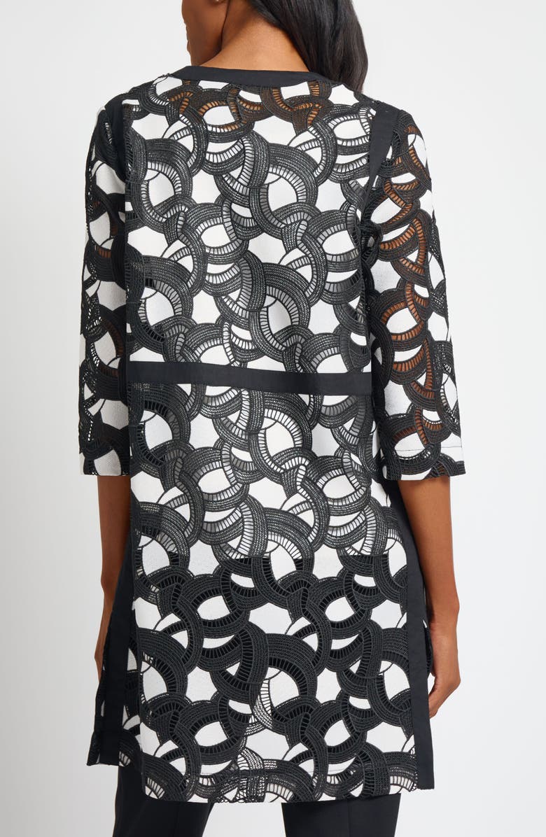 Ming Wang Heritage Fit Lace Jacket, Alternate, color, Black/ White