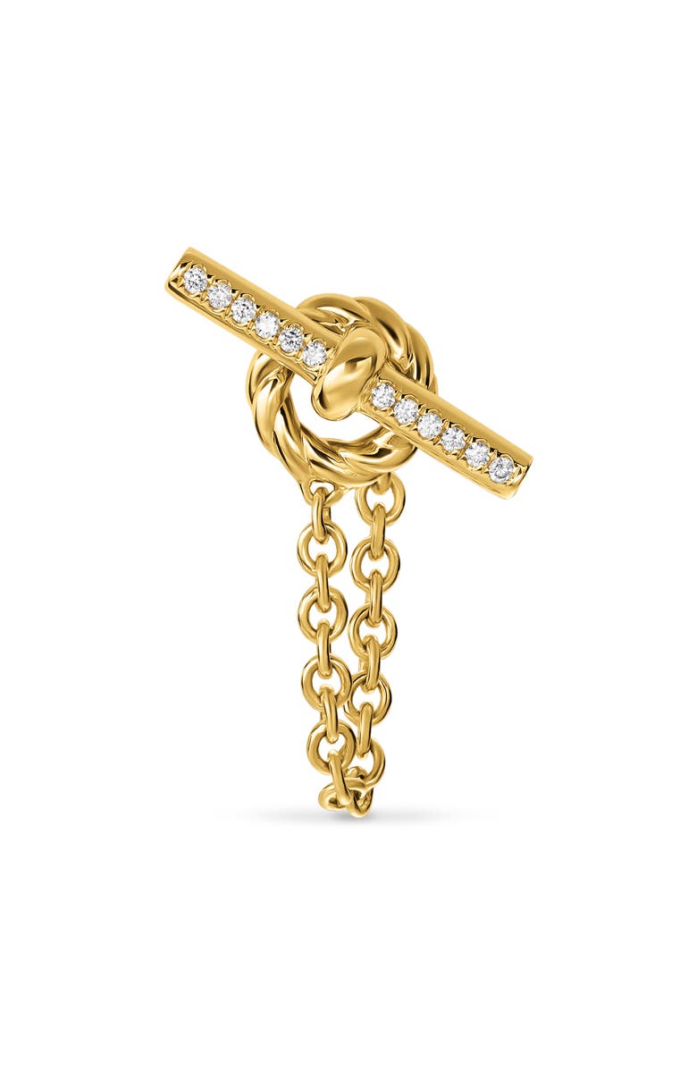 David Yurman Mercer<sup>®</sup> Petite Toggle Stud Earrings in 18K Yellow Gold with Diamonds, 38.2mm, Alternate, color, Diamond/ Gold