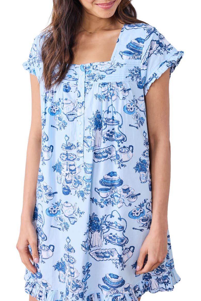 Organic Cotton Nightgown, Alternate, color, NOTTING HILL BLUE