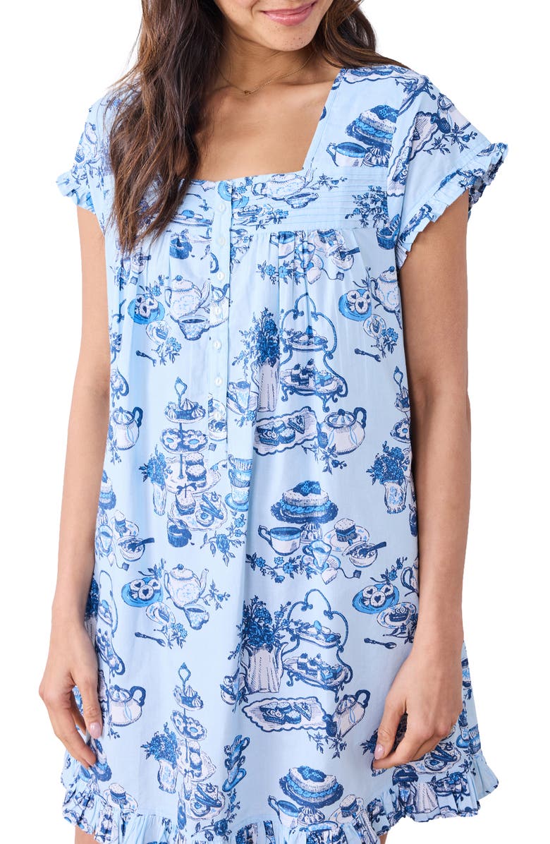 Printfresh Organic Cotton Nightgown, Alternate, color, Notting Hill Blue