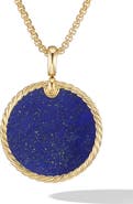 David Yurman DY Elements® Disc Pendant in 18K Yellow Gold with Lapis