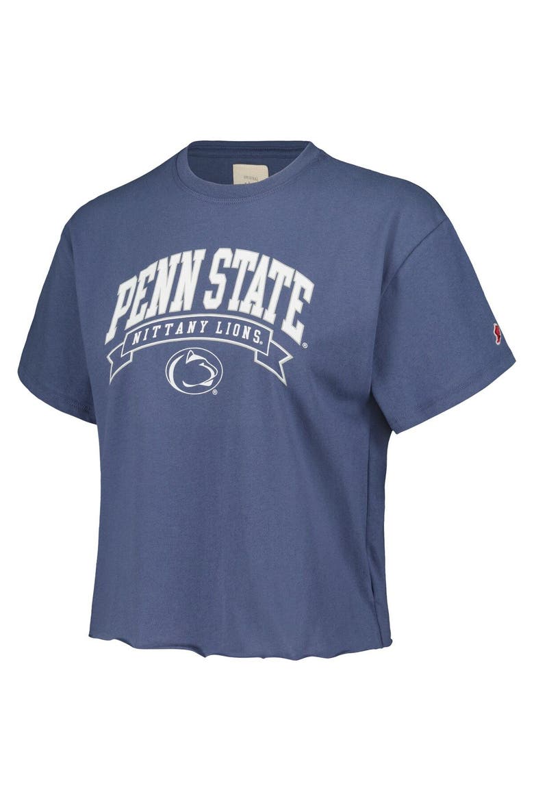 Women's League Collegiate Wear Navy Penn State Nittany Lions Banner Clothesline Cropped T-Shirt, Alternate, color, Navy