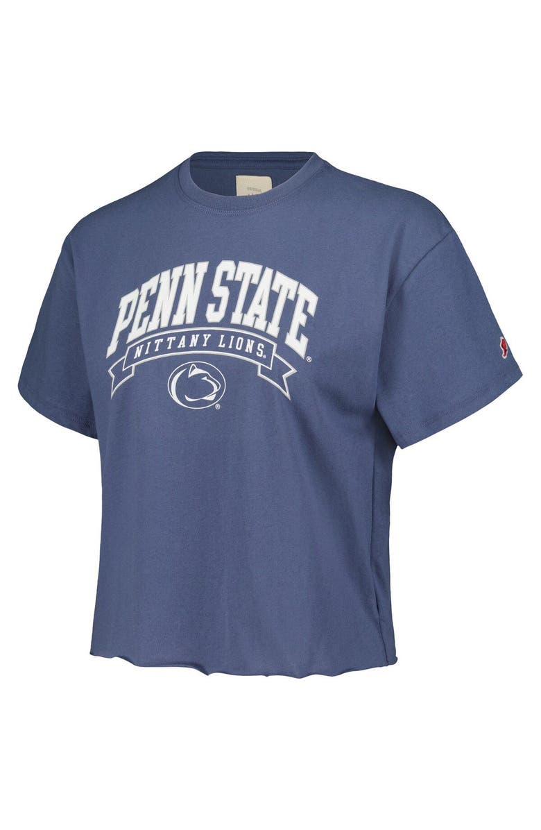 LEAGUE COLLEGIATE WEAR Women's League Collegiate Wear Navy Penn State Nittany Lions Banner Clothesline Cropped T-Shirt, Alternate, color, 