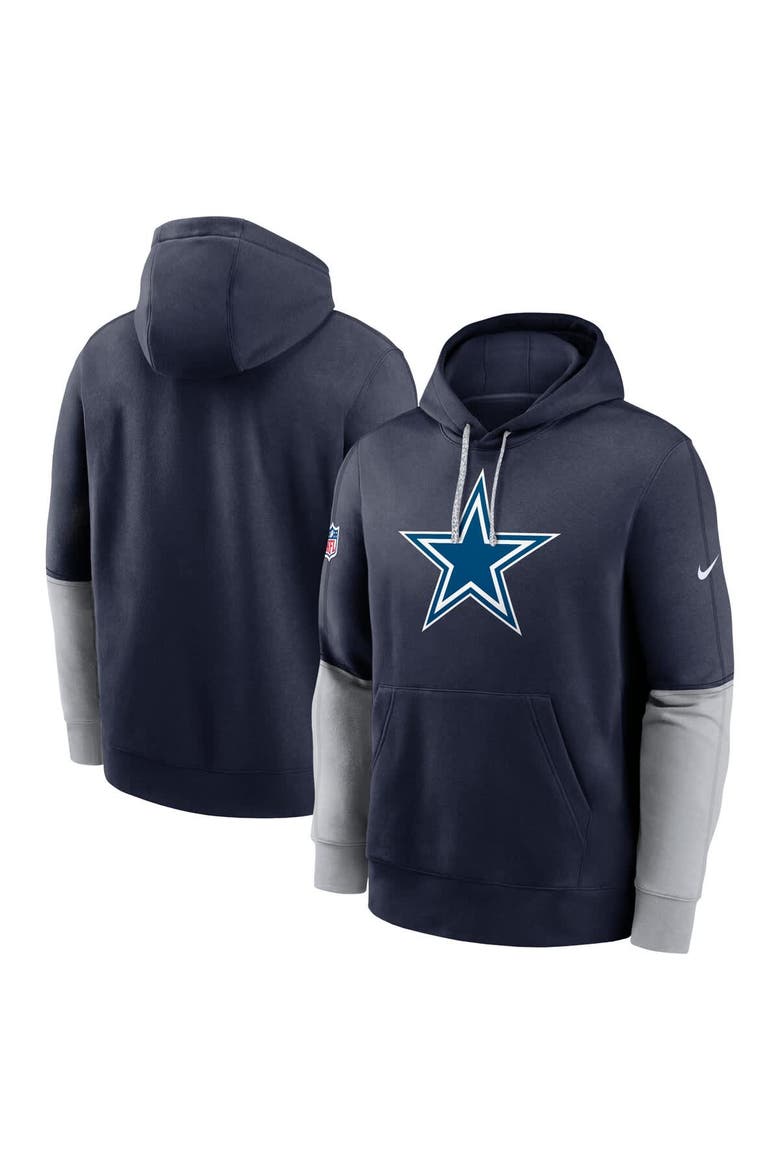 Men's Nike Navy Dallas Cowboys 2024 Sideline Club Pullover Hoodie, Main, color, Navy