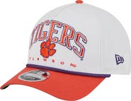 New Era Men's New Era White/Orange Clemson Tigers Arch Two-Tone Rope 9FORTY A-Frame M-Crown Adjustable Hat