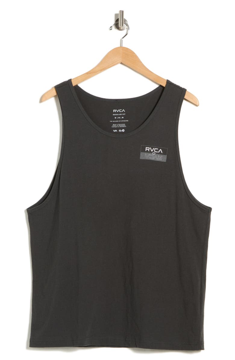 RVCA Double Box Logo Cotton Tank, Main, color, Pirate Black