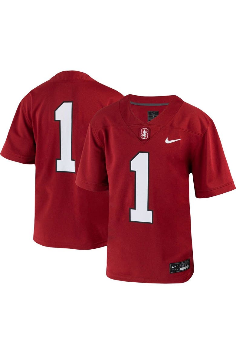 Youth Nike #1 Crimson Stanford Cardinal 1st Armored Division Old Ironsides Untouchable Football Jersey, Main, color, Crimson