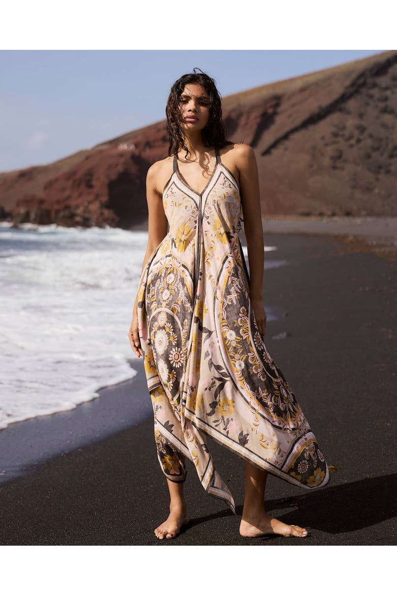 Desert Bloom Handkerchief Maxi Dress, Alternate, color, Khaki