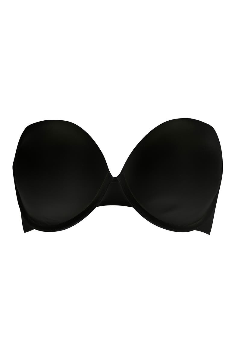 Porcelain Elan Underwire Smooth & Seamless Strapless Bra, Alternate, color, BLACK