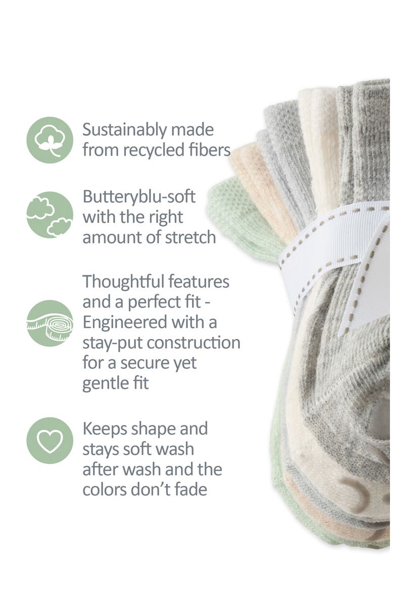 Kids' 5-Pack Zuri Socks, Alternate, color, SEAFOAM
