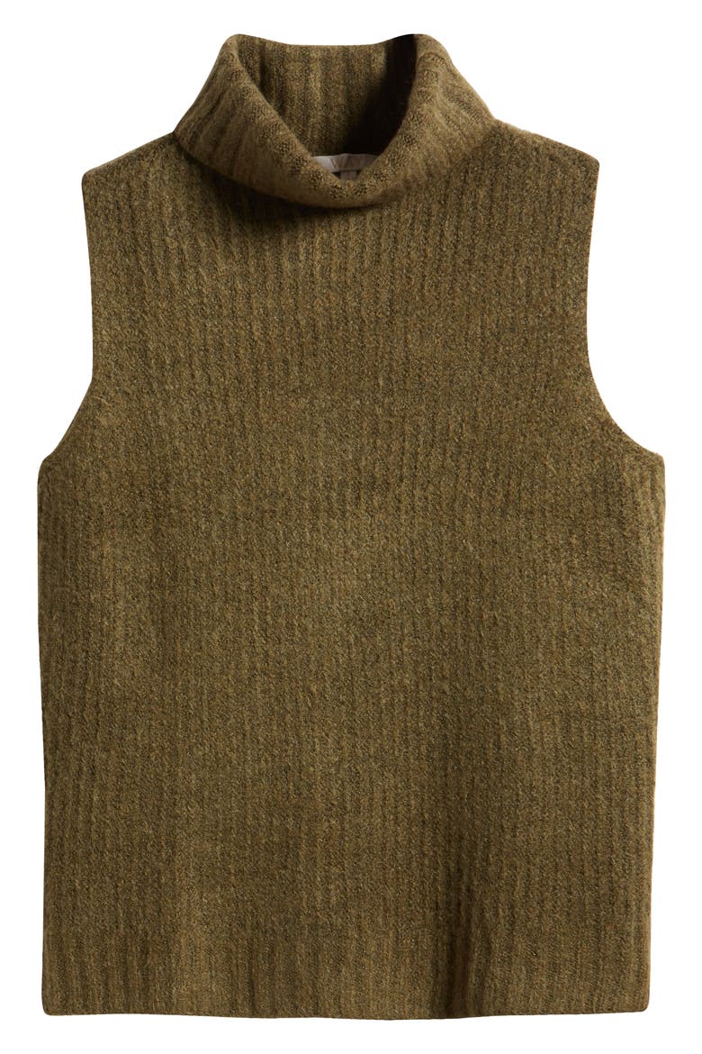 Shay Sleeveless Rib Cowl Neck Sweater, Alternate, color, HUNTER GREEN