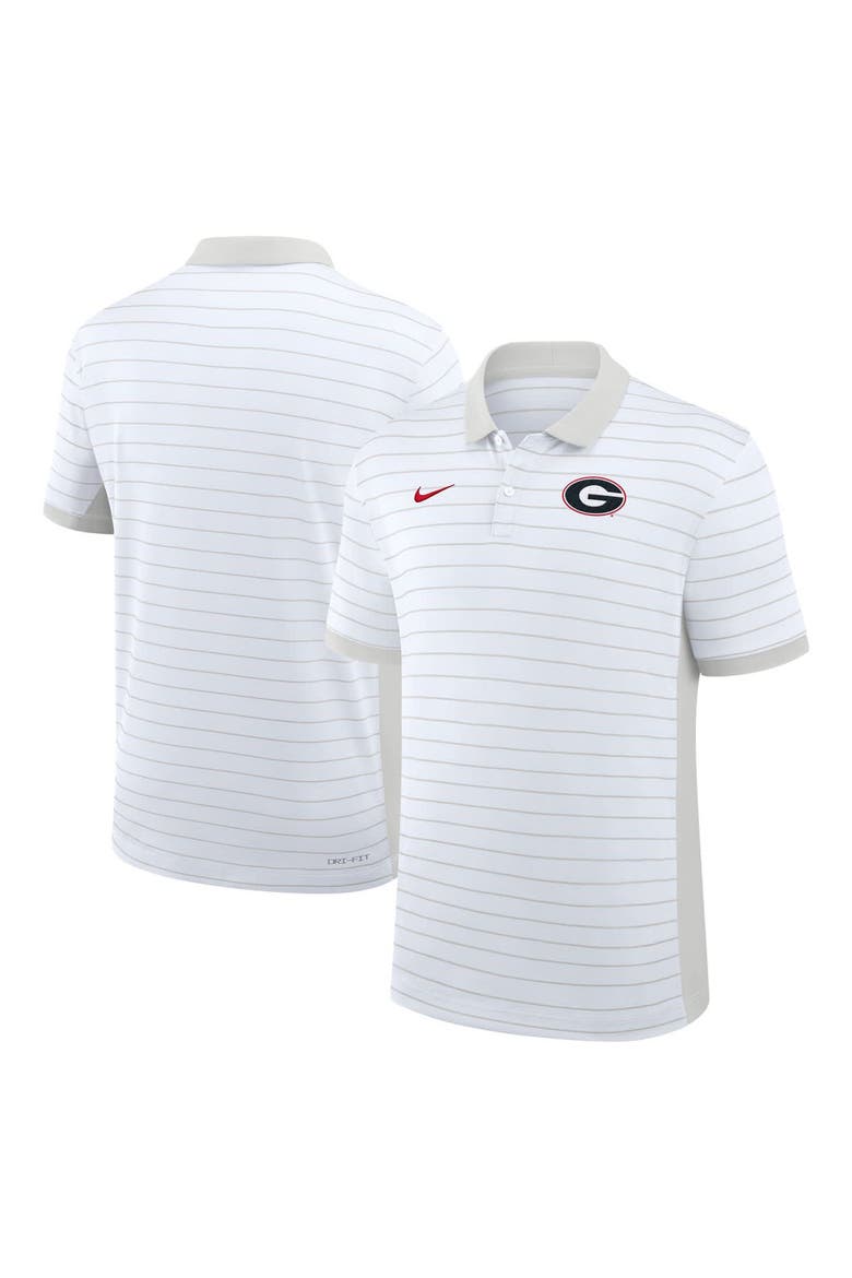 Men's Nike White Georgia Bulldogs 2025 Early Season Coaches Sideline Victory Stripe Performance Polo, Alternate, color, White