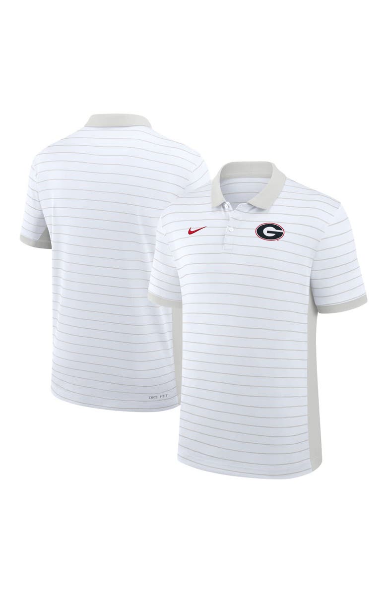 Nike Men's Nike White Georgia Bulldogs 2025 Early Season Coaches Sideline Victory Stripe Performance Polo, Alternate, color, 