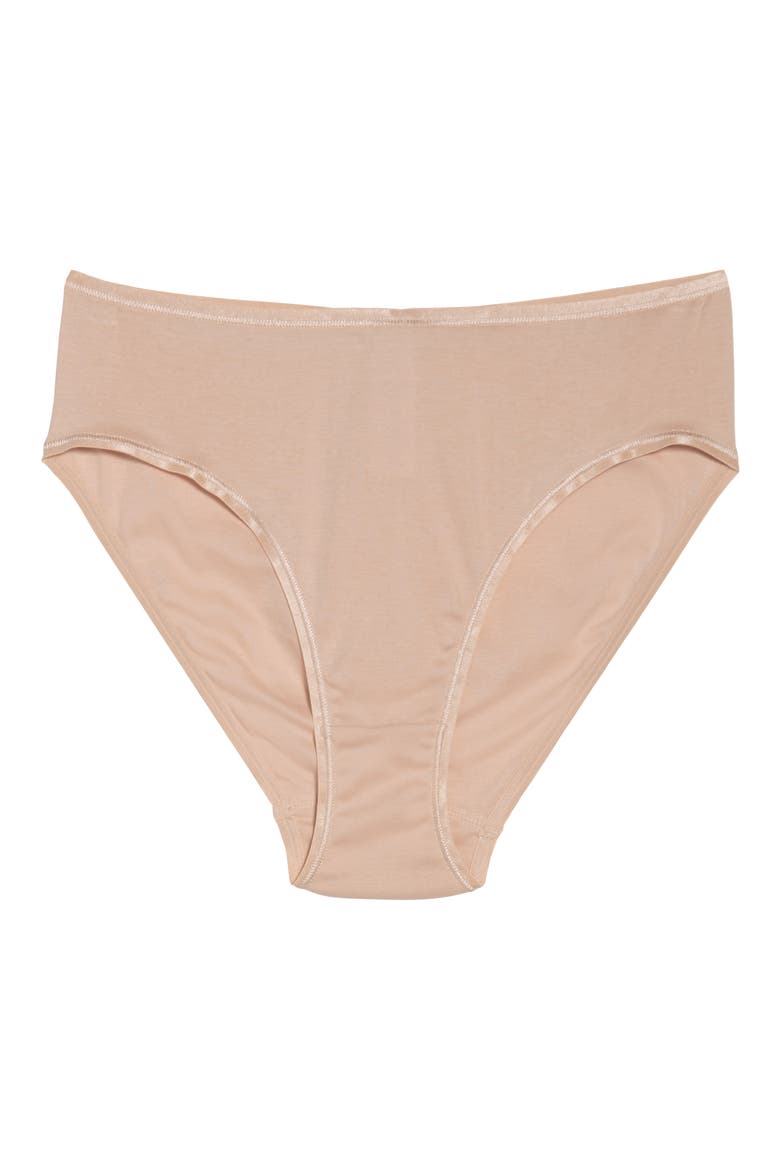 Seamless Cotton High Cut Briefs, Alternate, color, BEIGE