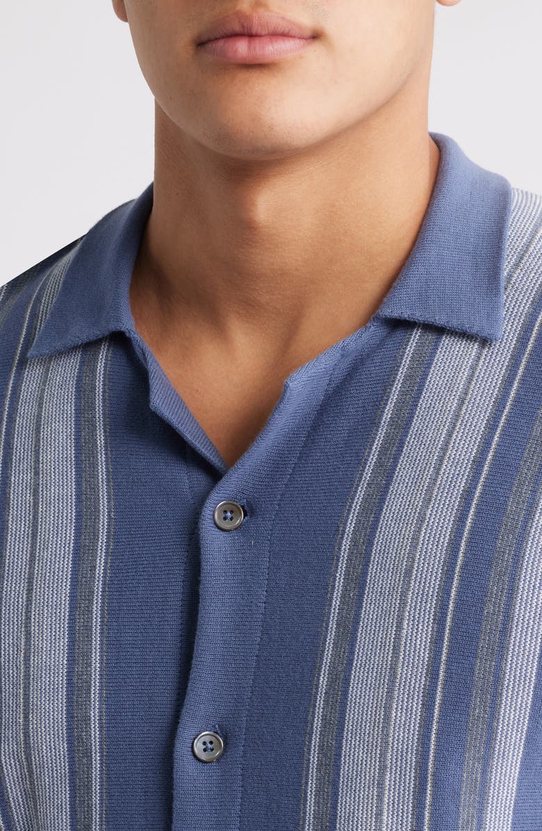 Rails Silas Stripe Knit Cotton Blend Camp Shirt, Alternate, color, 