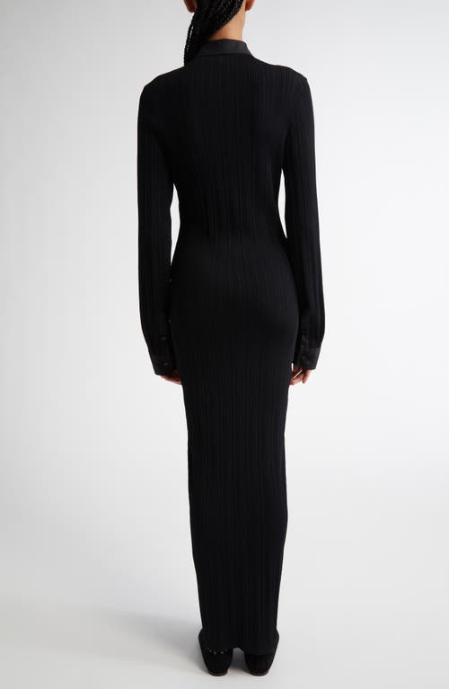 Totême Womens Button-down Knitted Shirt Maxi Dress Black In Black