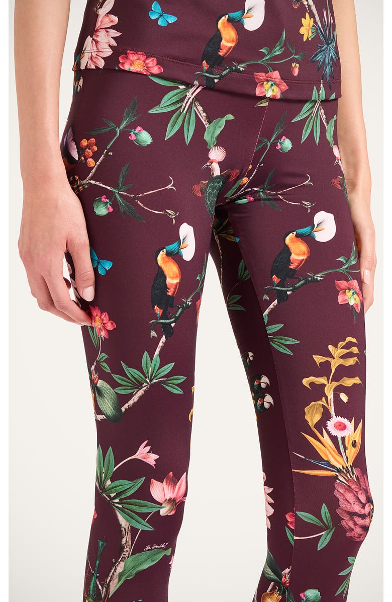 La DoubleJ Leggings, Alternate, color, Zooflora Bordeaux