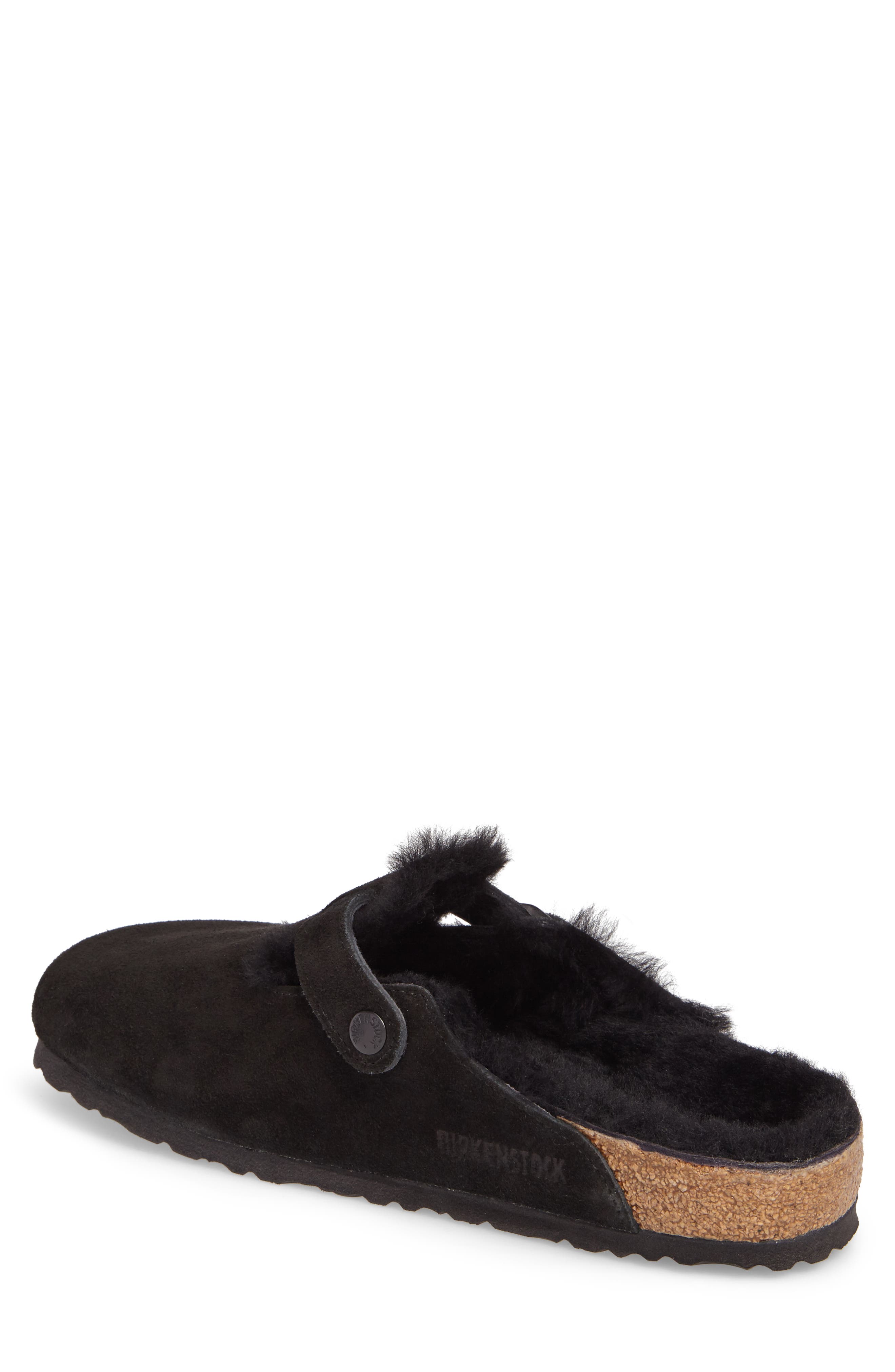 Boston Genuine Shearling Lined Clog, Alternate, color, BLACK
