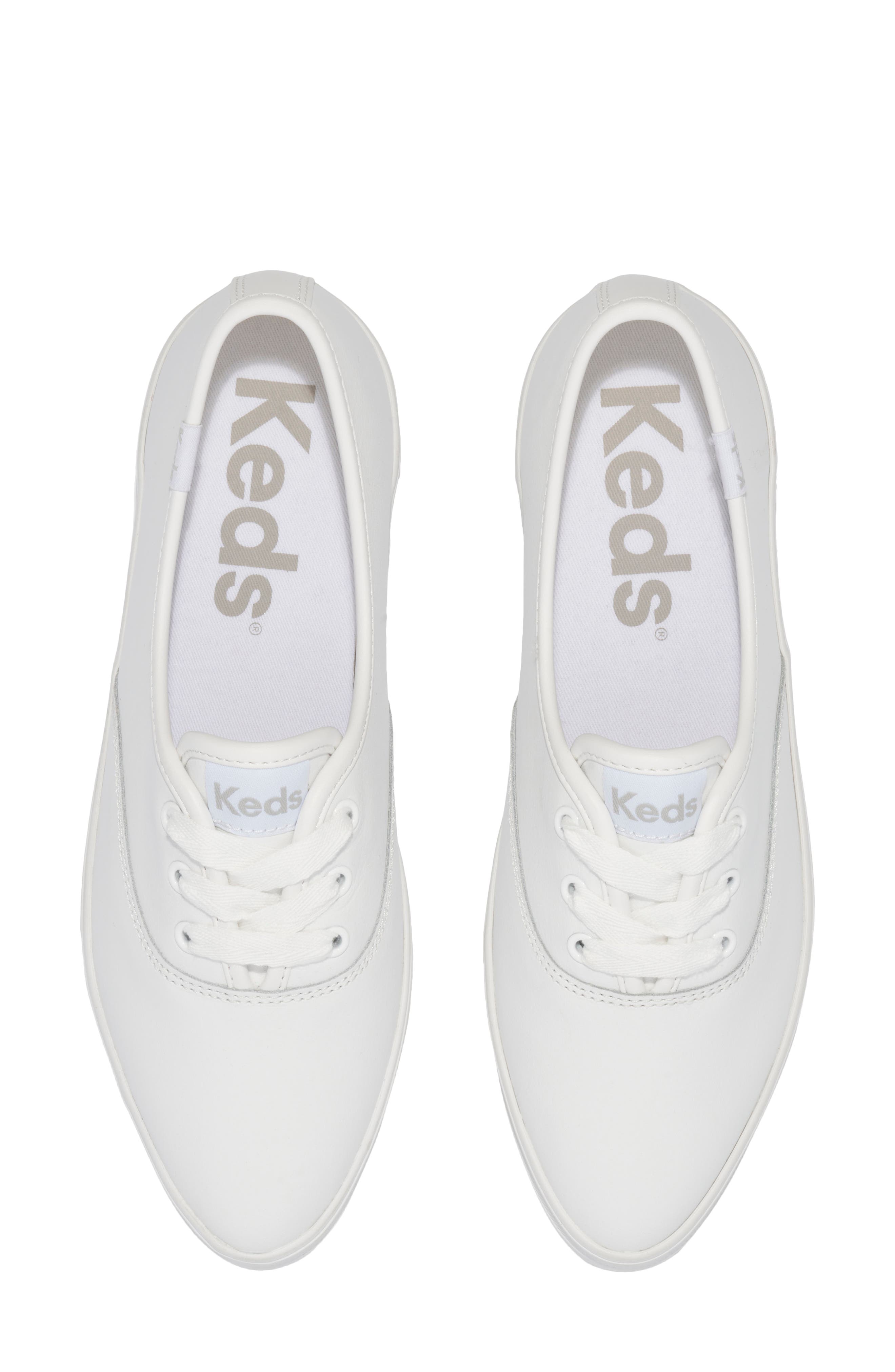 Keds<sup>®</sup> Point Leather Sneaker, Alternate, color, White Leather