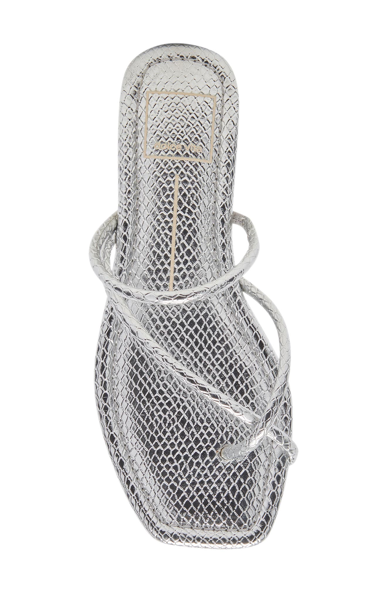 Dolce Vita Leanna Slide Sandal, Alternate, color, Silver Embossed Leat