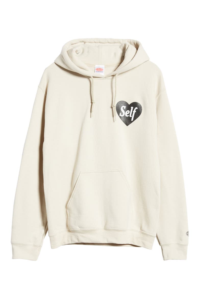 Petals and Peacock Self Love Hoodie, Alternate, color, SAND