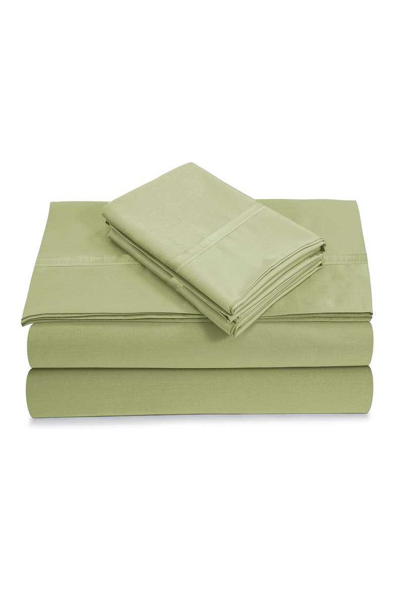 500 Thread Count Cotton Sateen Sheet Set, Main, color, GREEN