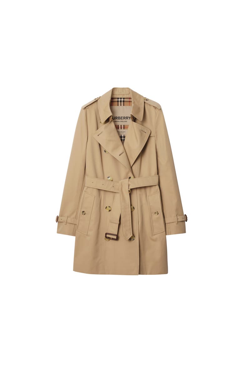 Short Chelsea Heritage Trench Coat, Alternate, color, Honey beige