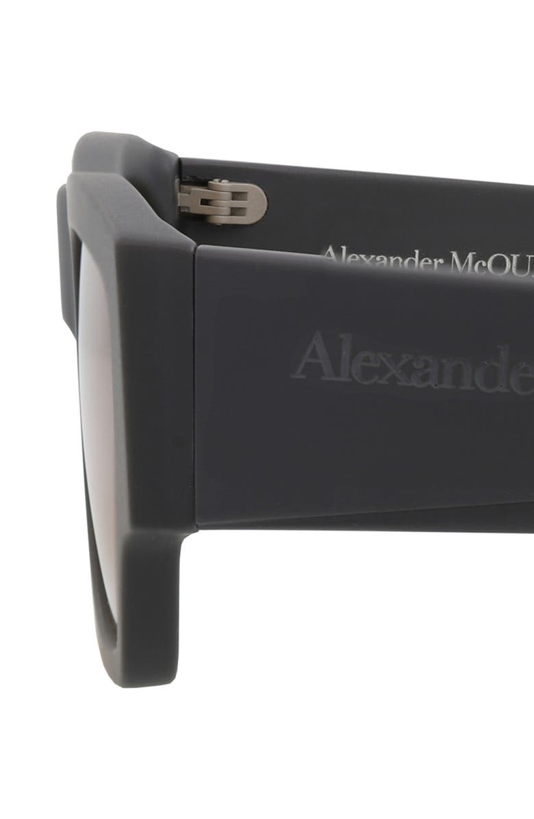 McQueen 55mm Square Sunglasses, Alternate, color, Grey Grey Yellow