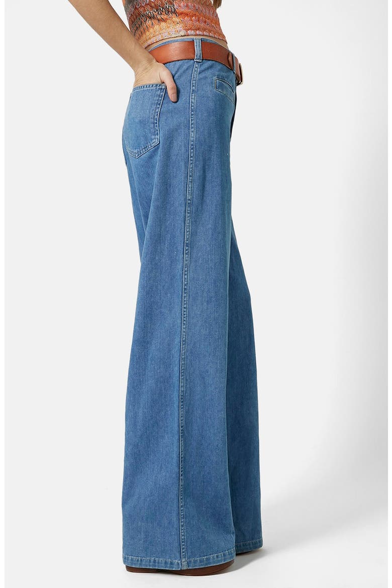 Moto 'Miller' Flare Jeans, Alternate, color, MID DENIM