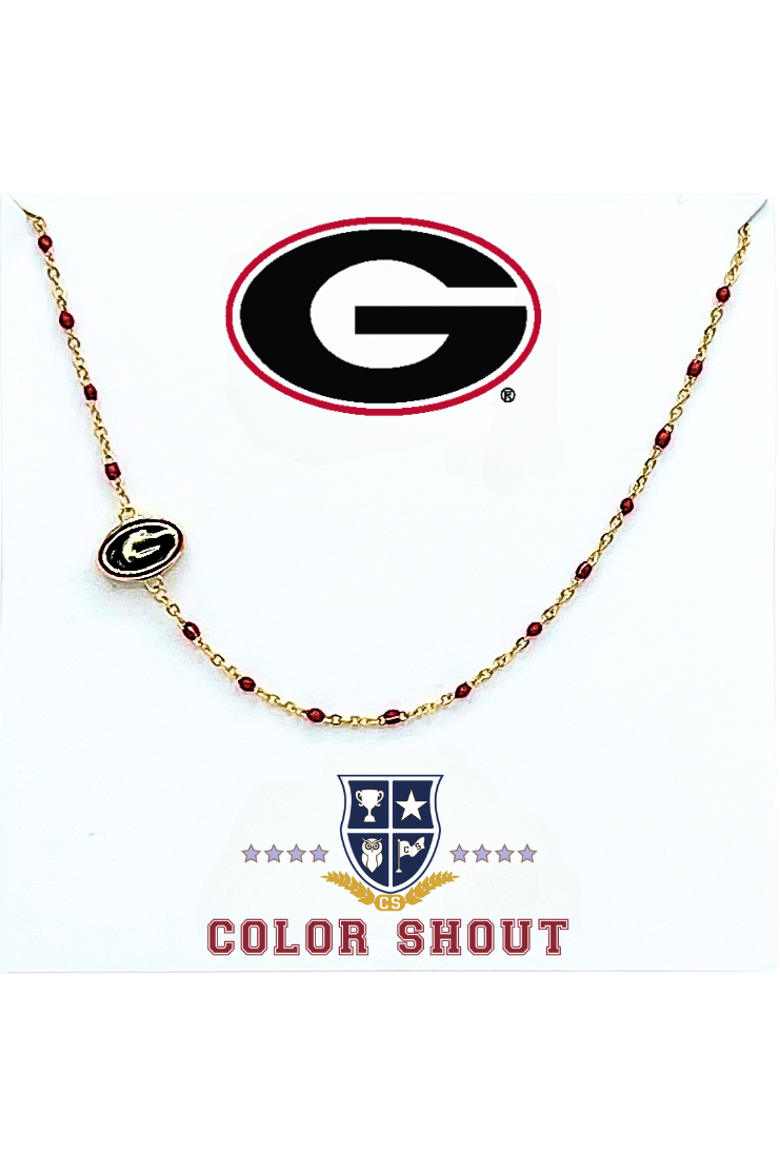 University of Georgia Side Necklace, Main, color, Yellow Gold