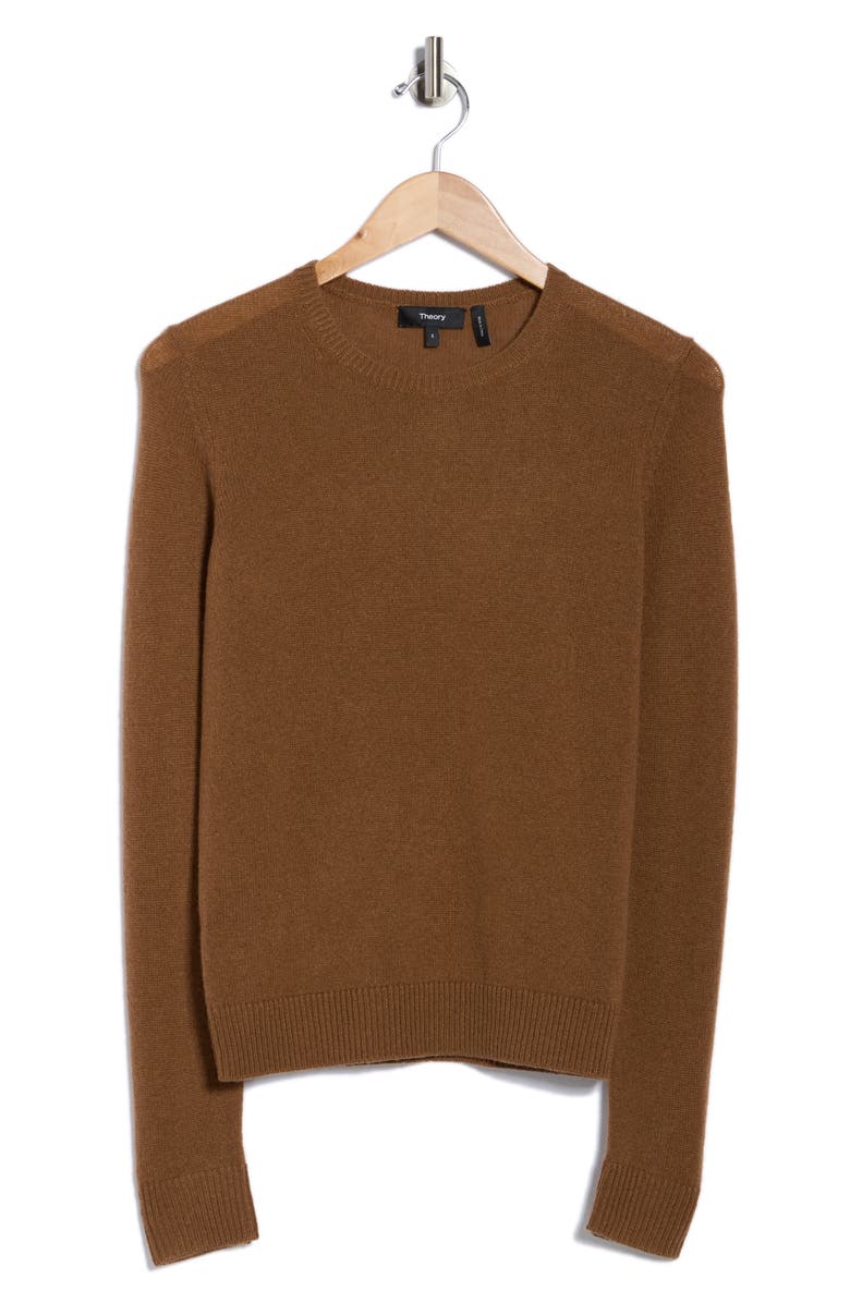 Theory Crewneck Cashmere Sweater, Alternate, color, Clay