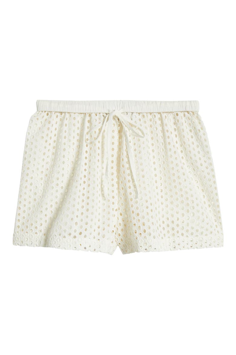 The Nancy Open Knit Cotton Cover-Up Shorts, Alternate, color, BRULE