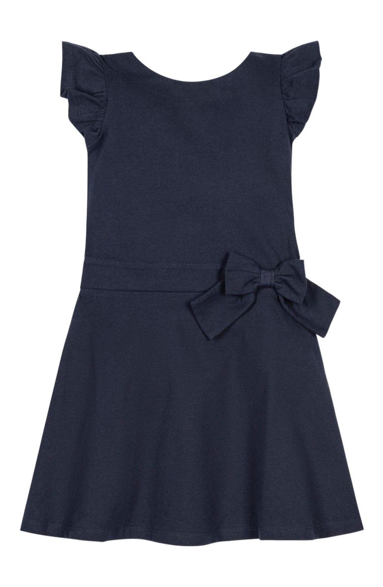 Hope & Henry Girls' Flutter Sleeve Knit Drop Waist Dress Made with Organic Cotton, Kids, Main, color, 