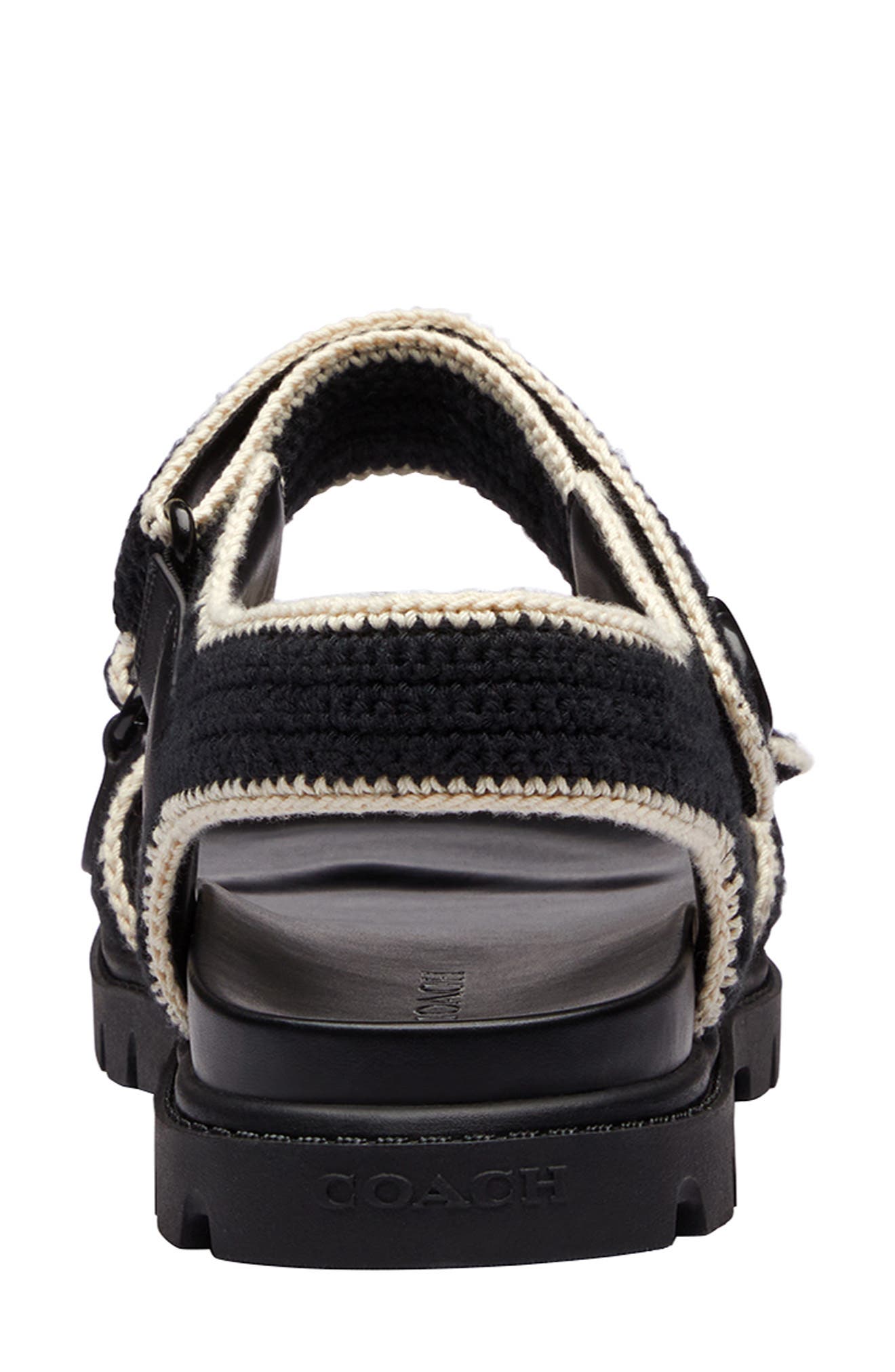 COACH Brynn Ankle Strap Sandal, Alternate, color, Black/ Chalk