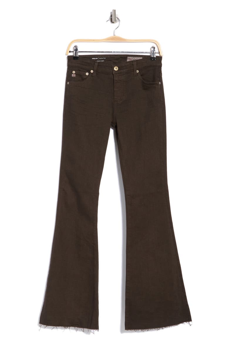 Angeline Mid Rise Flare Jeans, Main, color, 1 YEAR SULFUR STONE BROWN