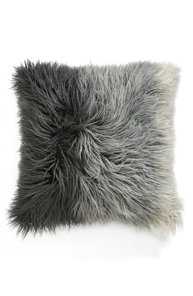 NORDSTROM AT HOME Ombré Faux Fur Flokati Accent Pillow, Main, color, 