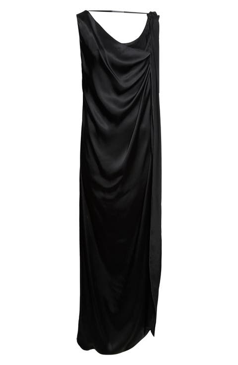 Draped Satin Gown