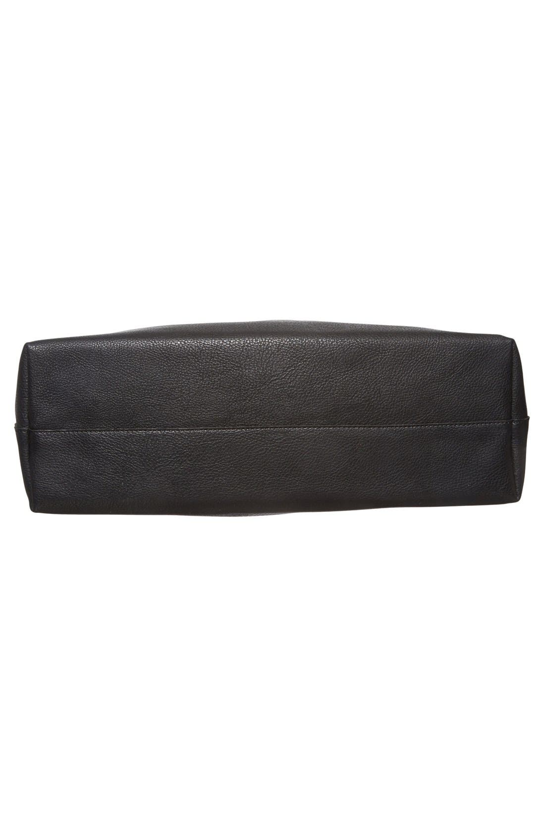 Dawson Oversize Faux Leather Shopper, Alternate, color, BLACK