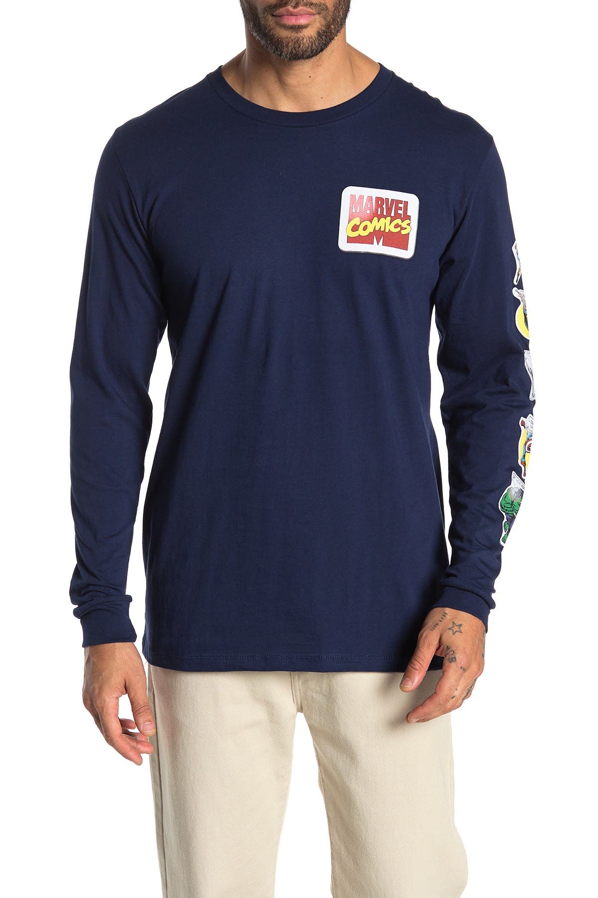 Mad Engine Marvel Puff Sticker Long Sleeve T-Shirt (Men) | Nordstromrack