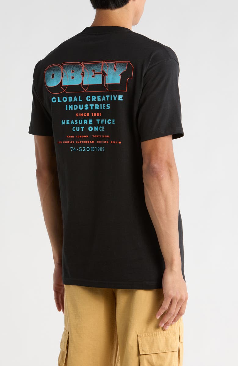 Obey Measure Twice Graphic T-Shirt, Alternate, color, Black