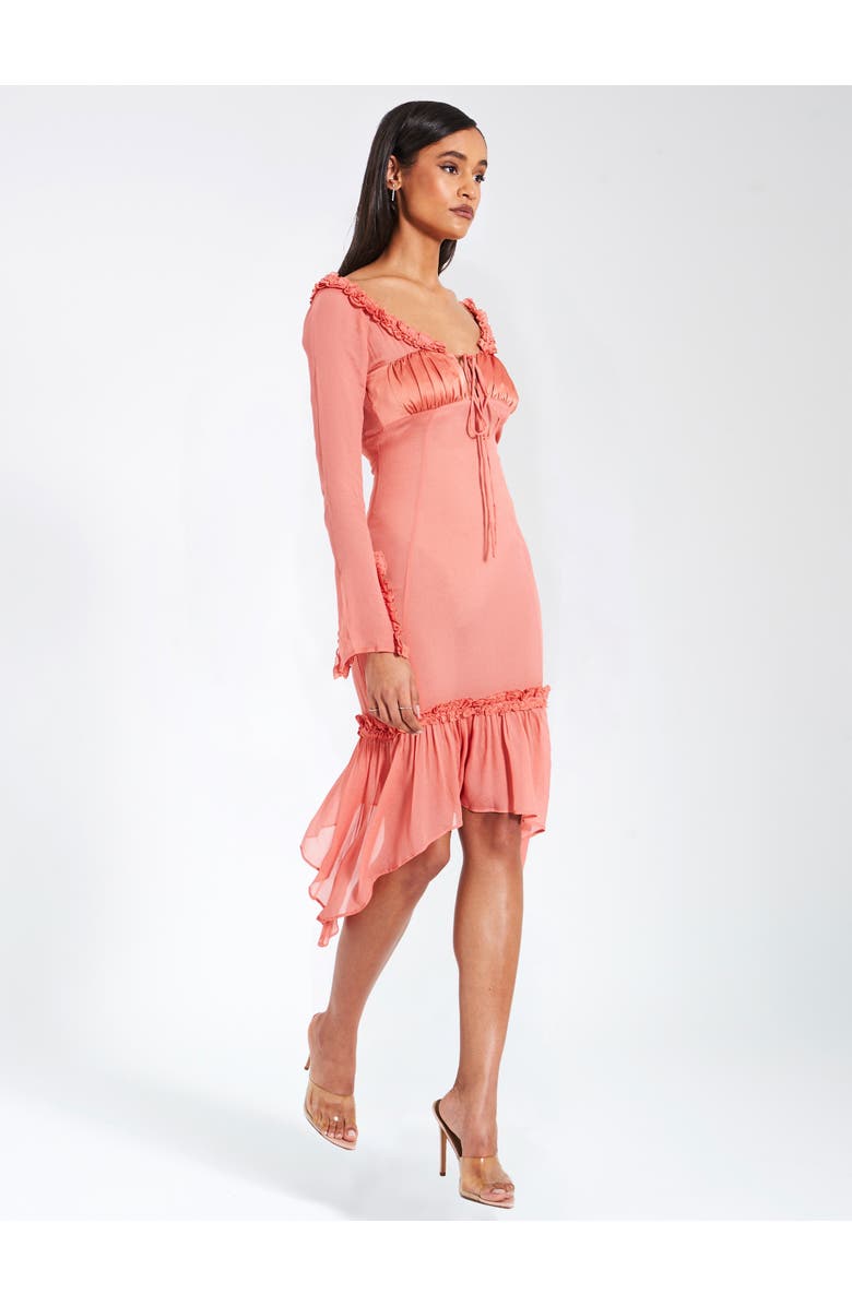 Miss Circle Fiorella Satin Rayon Midi Dress, Alternate, color, Rosy Mauve